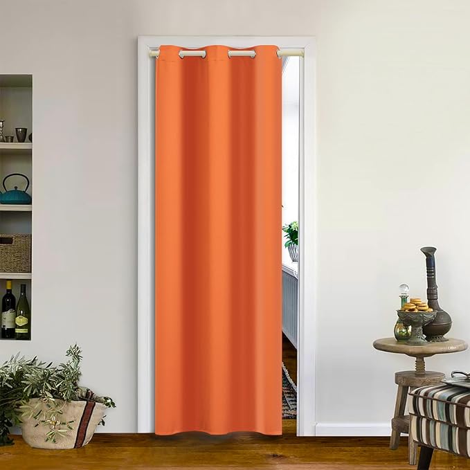 MYSKY HOME Burnt Orange Door Curtains by MYSKYHOME