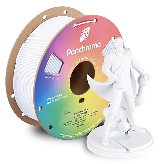 Panchroma PLA Cold White 3D Printer Filament, 1kg Spool, High Speed Printing by Polymaker