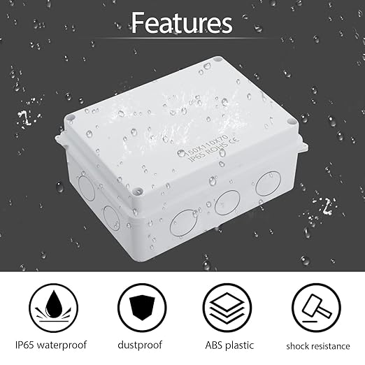 LeMotech Junction Box, Electrical Box IP65 Water Resistant Dustproof ABS - Image 5