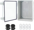 Junction Box, Hinged Clear Cover IP67 Waterproof ABS Project Box by Otdorpatio
