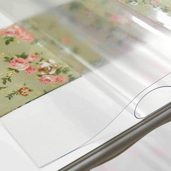 NECAUX Custom 46 x 96 Inch Frosted Table Cover Protector, 1.5mm Thick Wood - Image 2