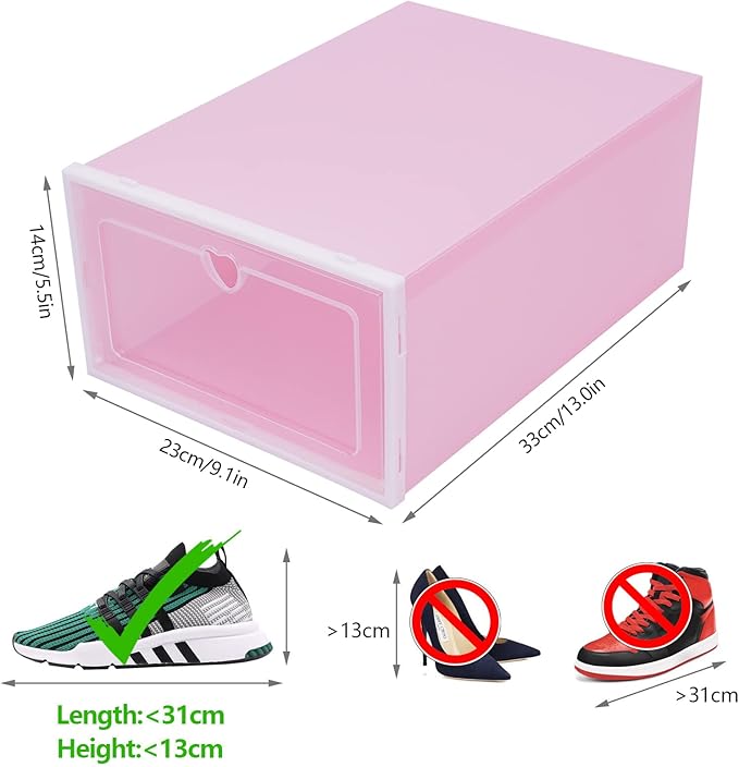 20 Pack Shoe Storage Box, Stackable Clear Plastic Shoes Organizer - Image 5