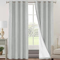 PrinceDeco Linen Texture Curtains Full Blackout Curtains 102 inch Long 2 Panels by PrinceDeco