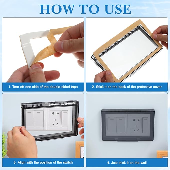 Waterproof Switch Cover Double Outlet Low Profile Wall Protector Ultra-Thin - Image 4