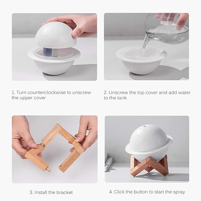 Moon Lamp Humidifier, 2 in 1 Moon Night Light & Humidifiers - Image 6