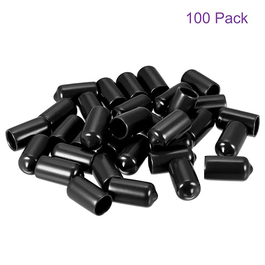 DMiotech 100 Pack 10mm ID Black Screw Thread Protectors Rubber End Caps Bolt - Image 6