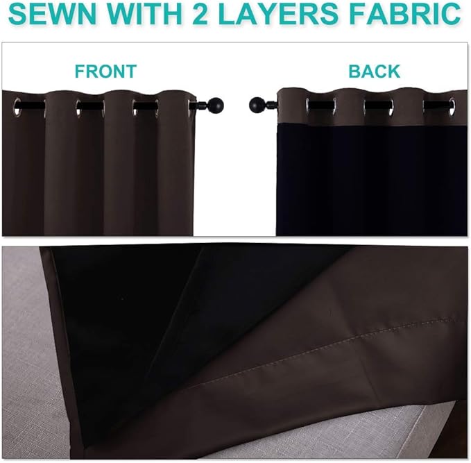 NICETOWN 100% Blackout Window Curtain Panels, 2 Pieces, 62-inch Wide Per Panel - Image 5