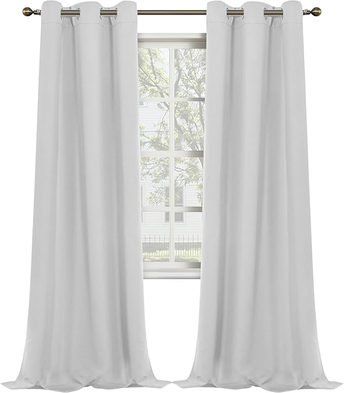 MYSKY HOME White Curtains for Living Room 95 Inch Long Blackout Curtains for by MYSKYHOME