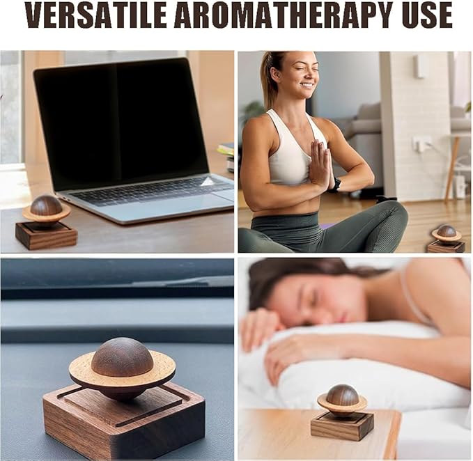 Wood Essential Oil Diffuser, Planet Walnut Aroma Therapy, Passive Diffuser - Image 6