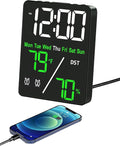 Digital LED Alarm Clock with Thermo-Hygrometer, Dual Alarms, Date & Year Display by Unknown