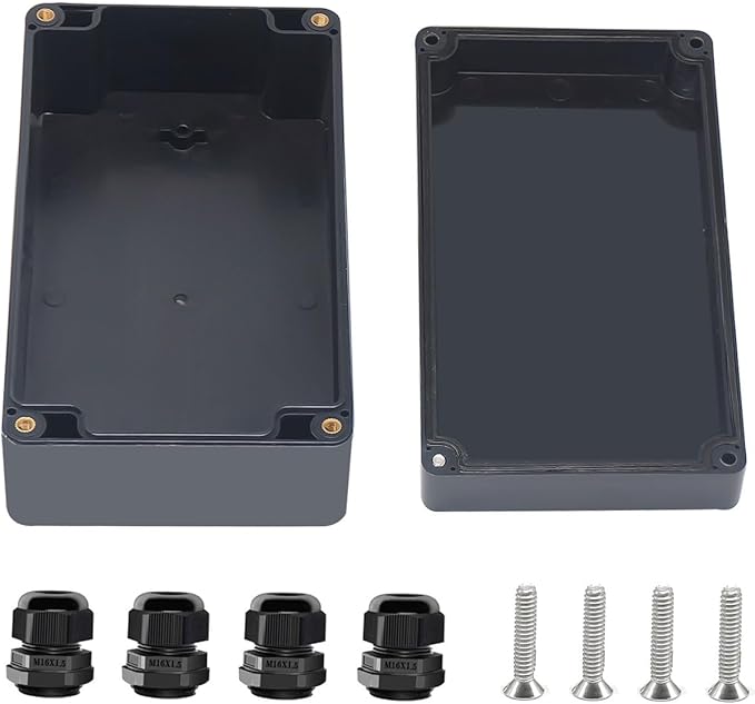Project Box ABS Black Electrical Boxes IP67 Outdoor Waterproof Box Electronic by Otdorpatio