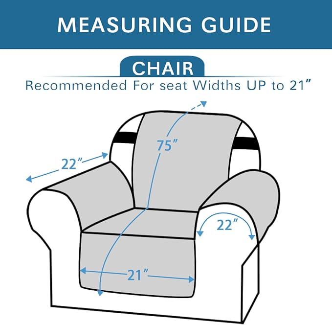 H.VERSAILTEX 100% Waterproof Sofa Slipcover Washable Armchair Cover Non-Slip - Image 3