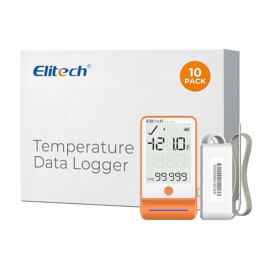 Elitech 10Pack Bluetooth Ultra Low Digital Temperature Data Logger by Elitech