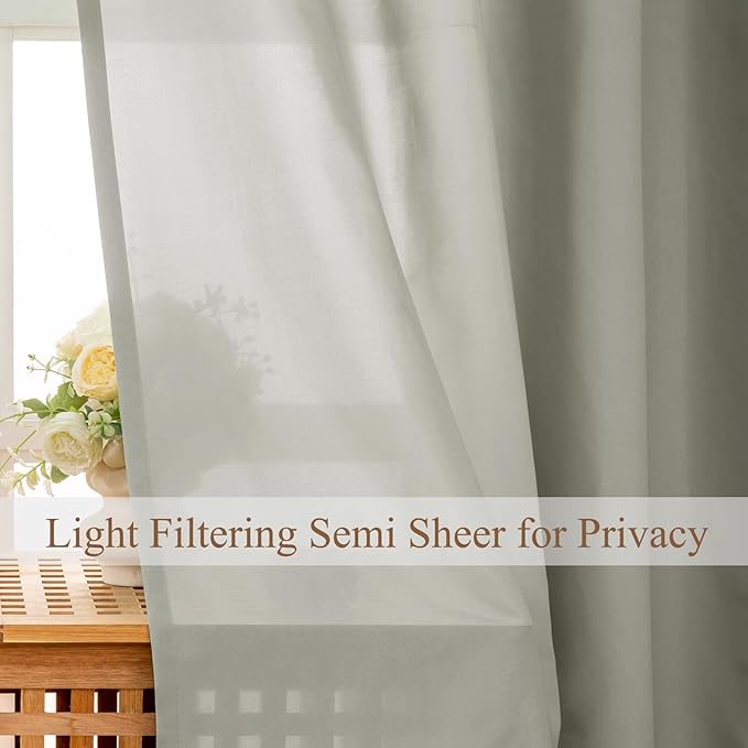 L.Z.E Non-See-Through Privacy Curtains 63 Inch Length 2 Panels Set - Image 3