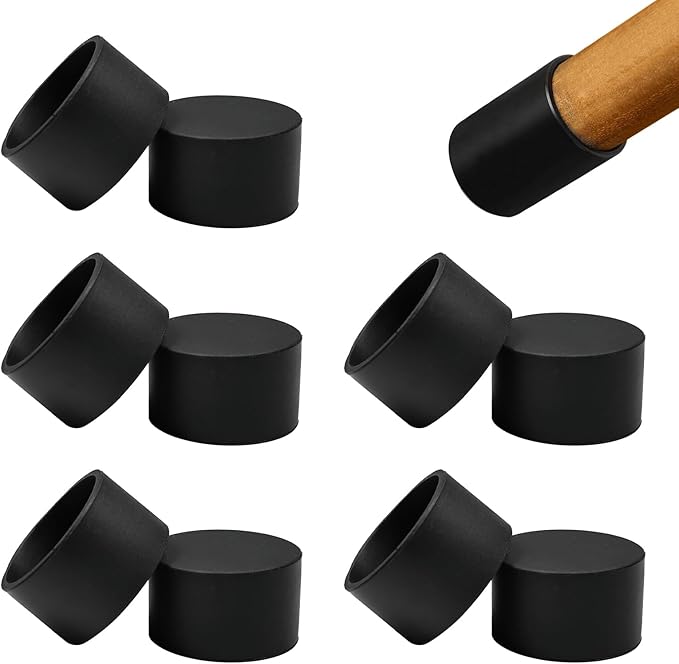 10 Pcs 1-3/8" Round Chair Leg Tips Caps, Silicone Rubber Furniture Leg Floor by BOPOREAE