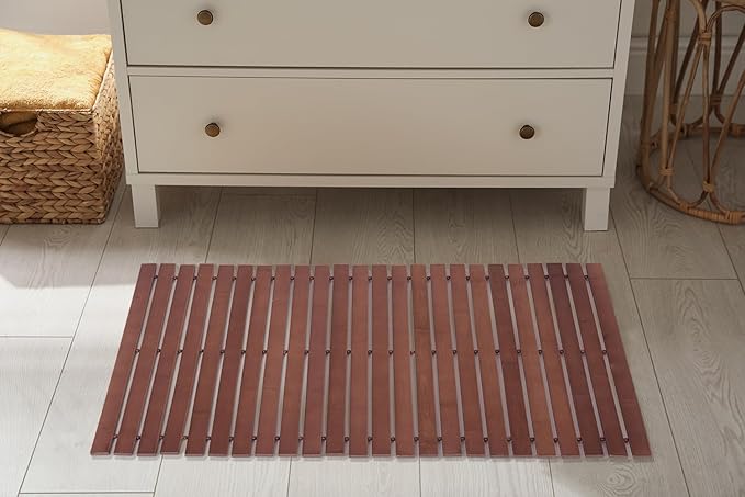 Bamboo Bath Mat Bathroom Rugs Floor Wood Shower Bathtub Waterproof Non Slip - Image 6