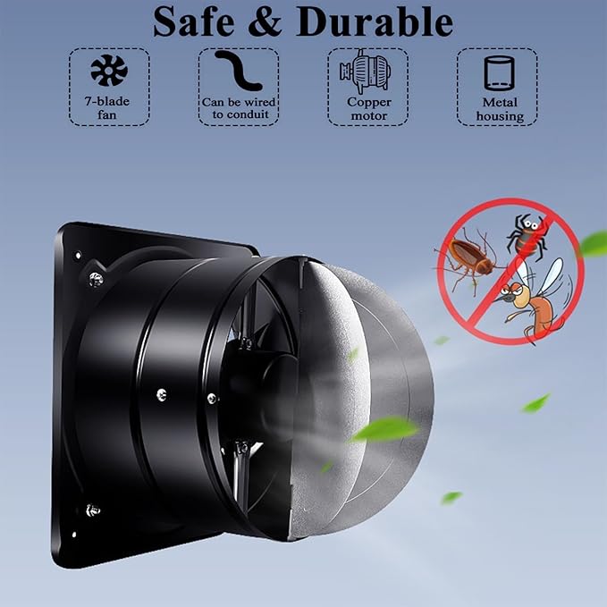 4 inch Exhaust Fan Metal Iron Ventilation Extractor, Silence - Image 4