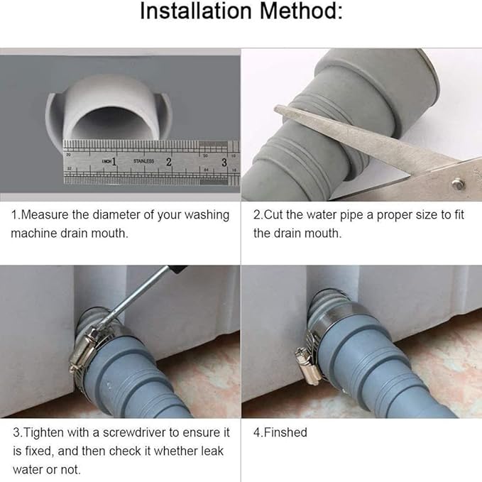 10ft Washing Machine Drain Hose, Universal Drain Hose Extension Kit - Image 9