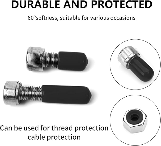 24 Pcs Round Rubber End Caps, 5/8" ID Vinyl Flexible Screw Thread Protectors - Image 5