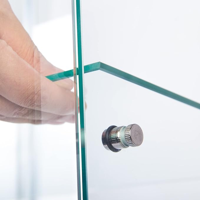 Yoluckea 3 Shelves Glass Display Cabinet - Image 7