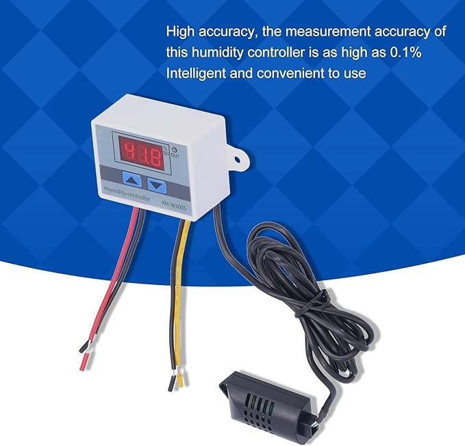 Humidity Controller for Humidifier, DC 12/24V Digital Humidistat 1-99.9% - Image 8