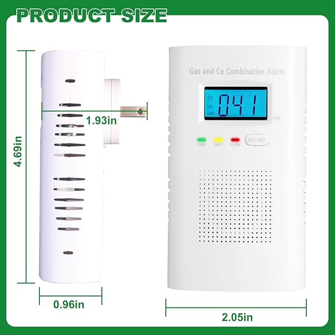 Combination Gas and Carbon Monoxide Detector Plug-in | CO Alarm & Natural Gas - Image 2