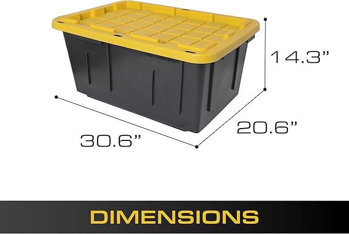 CX Black & Yellow 27-Gallon Heavy Duty Storage Bins - Image 3