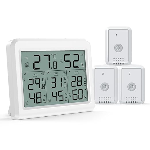 AMIR Indoor Outdoor Thermometer, 3 Channels Digital Hygrometer Thermometer - Image 8