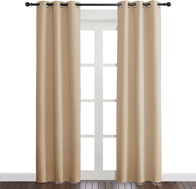 NICETOWN Beige Room Darkening Curtain and Drape, Biscotti Beige, Sold by NICETOWN