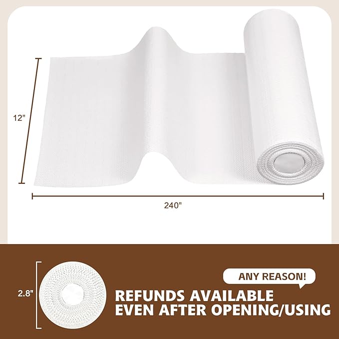 Shelf Liners for Kitchen Cabinets 12in x 20FT, Non Adhesive Drawer Liner Pure - Image 3