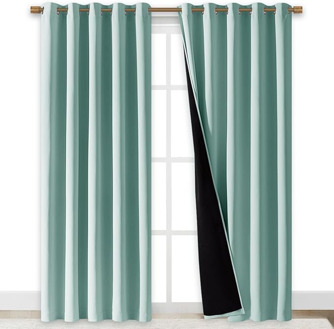 NICETOWN 100% Blackout Window Curtain Panel, Heat and Full Light Blocking Drape by NICETOWN
