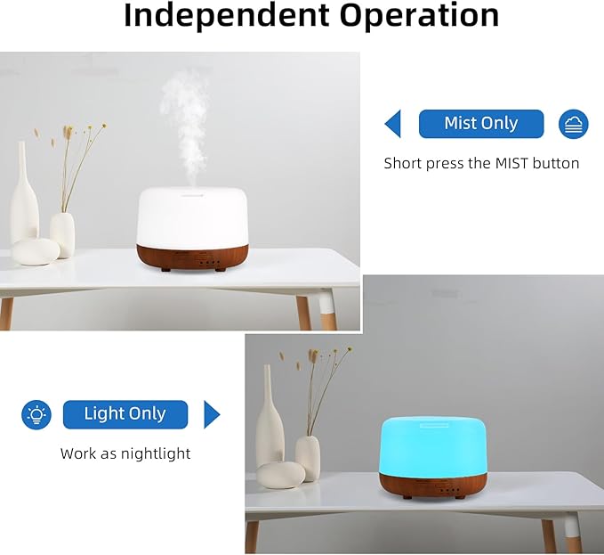 300ML Essential Oil Diffuser Aromatherapy Diffuser, Quiet 8 Hours Operation - Image 3