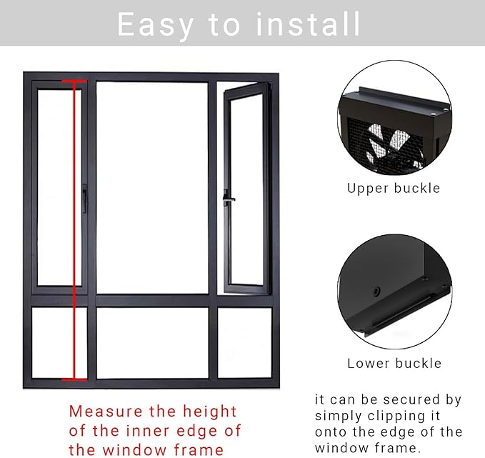 Punch-Free Etractable Window Exhaust Fan Bedroom Ktchen Window Exhaust Fan - Image 3