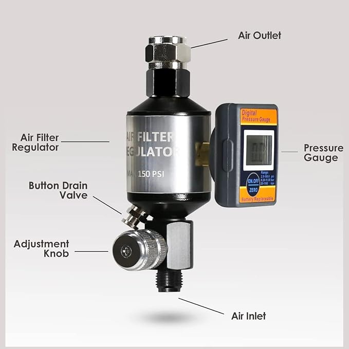 LE LEMATEC Digital Air Pressure Regulator & Water Separator - Image 7