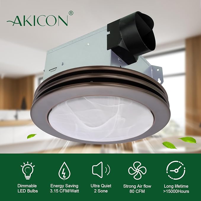 Akicon Ultra Quiet Bathroom Exhaust Fan - Image 5