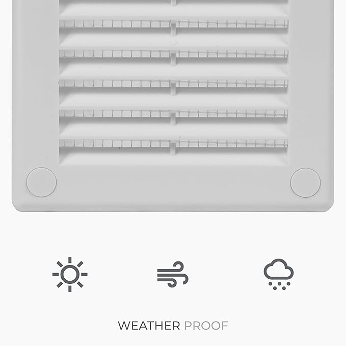 5-Pack 4" x 4" Square Air Vent Cover – White Plastic Vent Deflector - Image 6