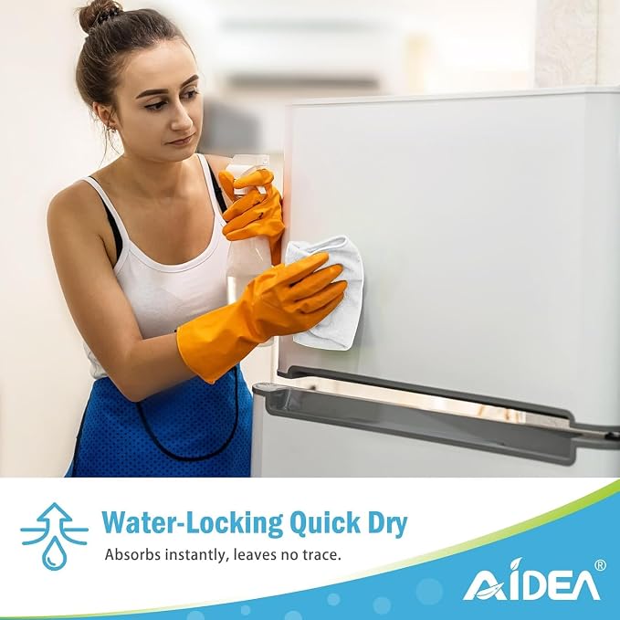 AIDEA Microfiber Cleaning Cloth White 20PK, Lint Free Cleaning Rags, Microfiber - Image 7