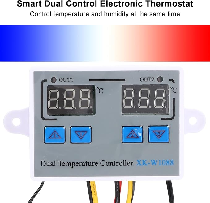 Dual Display Temperature Humidity Controller, Digital Thermostat Dual - Image 3