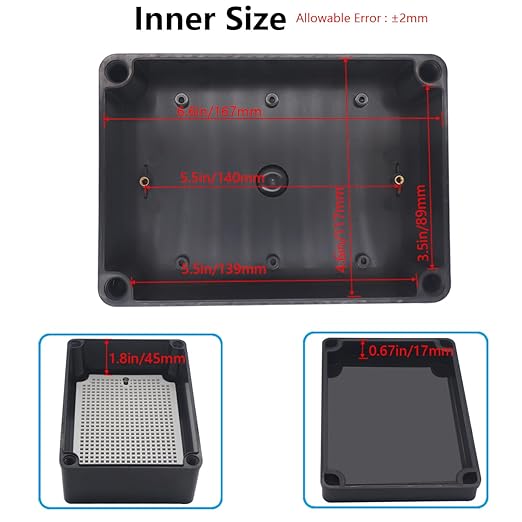 Junction Box, IP67 Waterproof ABS Black Project Box - Image 4