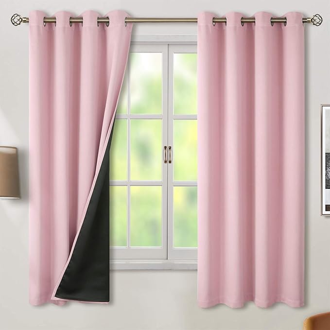 BGment Baby Pink 100% Blackout Curtains by BGment