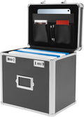 Metal Locking File Organizer Box, 13.8*10*13.4 inch Portable Locking Storage by WUSILILU