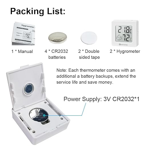 KETOTEK 2 Pack Mini Thermometer Hygrometer Indoor Humidity Monitor Digital - Image 3