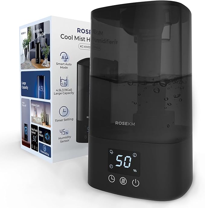 Automatic Humidifiers for Bedroom Large Room, 4.5L Cool Mist Humidifier for - Image 8
