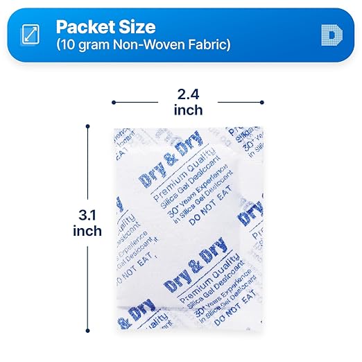 Dry & Dry 10 Gram Silica Gel Packets, Desiccants - Image 6