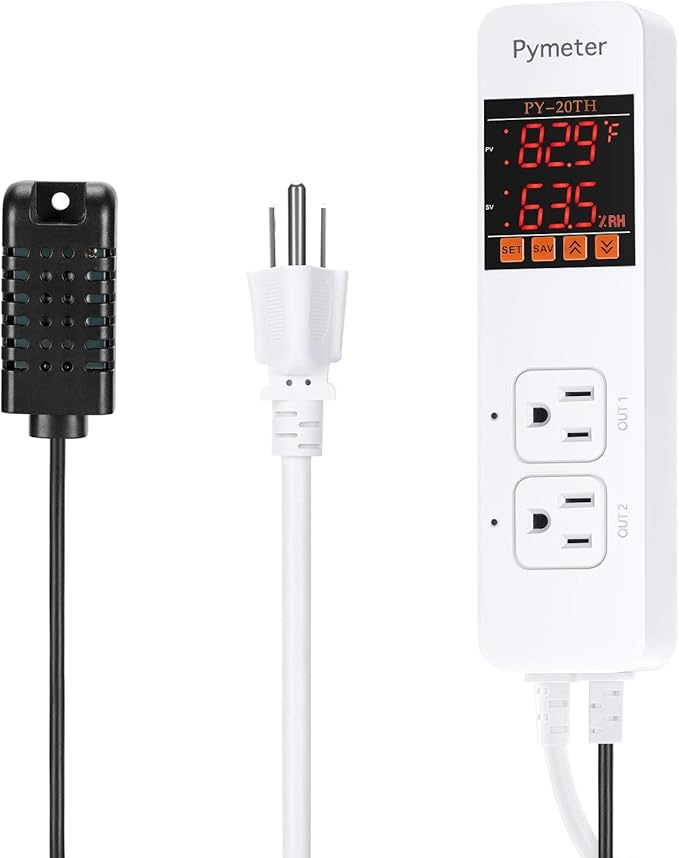Temperature and Humidity Controller Reptile Mushroom Greenhouse Thermostat Pre by Pymeter