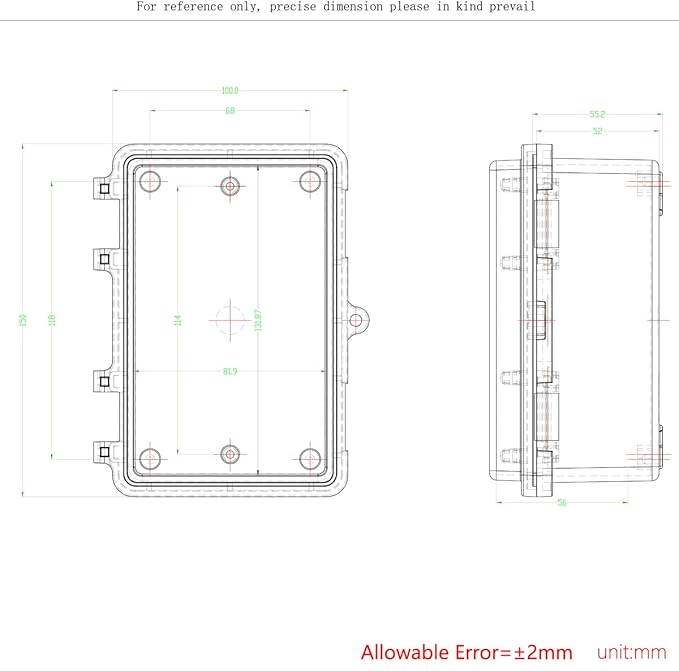 Junction Box, Hinged Black Cover IP67 Waterproof ABS Project Box - Image 6