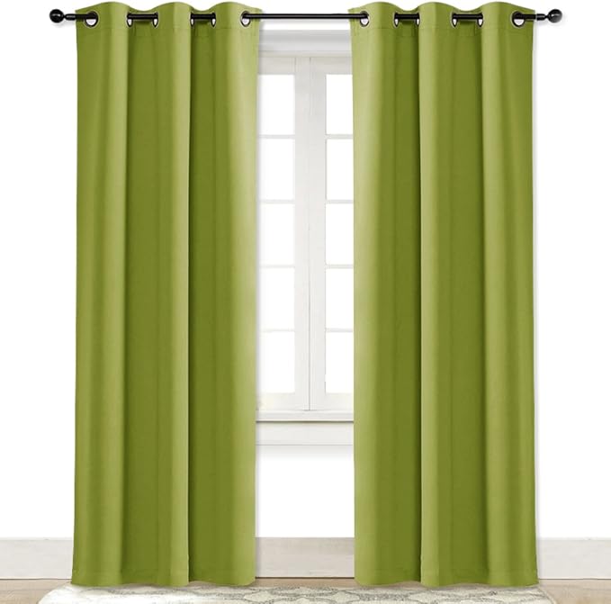 NICETOWN Green Curtain for Bedroom 84 inches Window Treatment Thermal Insulated by NICETOWN