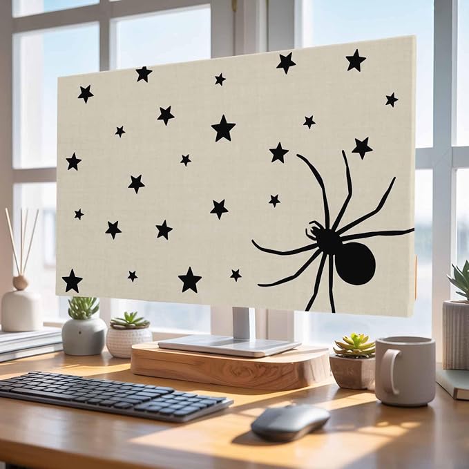 Halloween Spiders- Stars Black Shadow Indoor TV Cover, Elastic TV Screen by Unknown