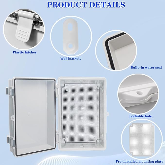 Waterproof Outdoor Electrical Box Junction Box Weatherproof IP67 ABS Plastic - Image 3