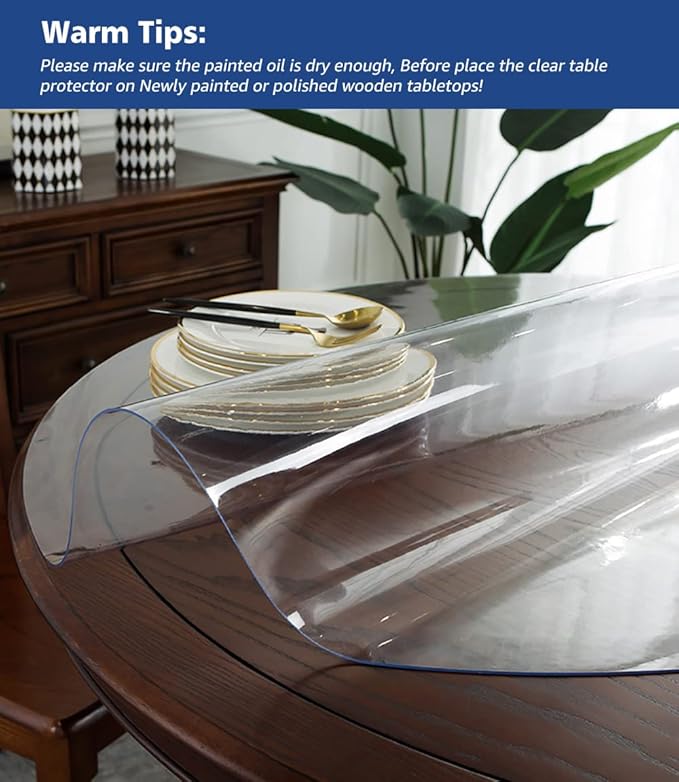 38 Inch Round Clear Plastic Table Protector - Image 5